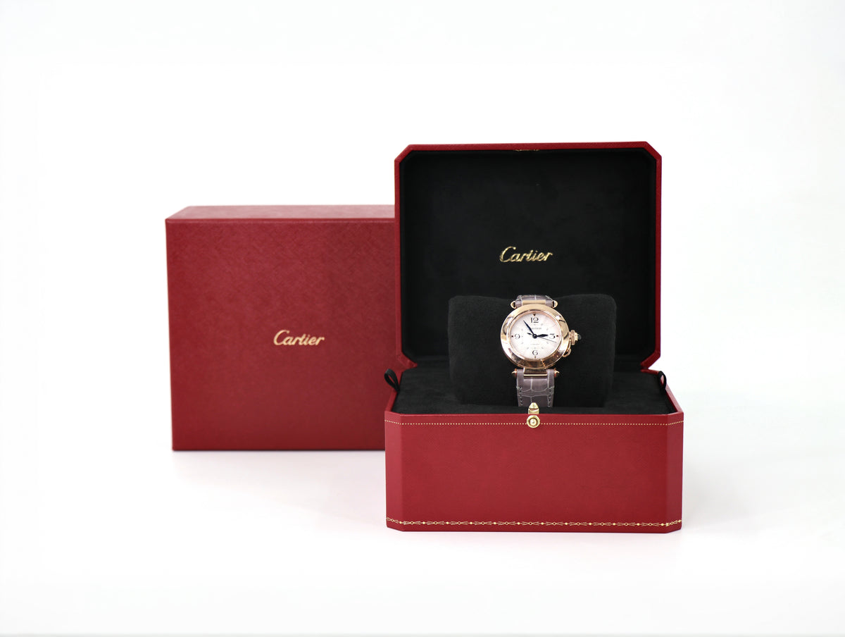 CARTIER Pasha de Cartier WGPA0014 30mm 18K Rose Gold, Silver Dial, Full Set