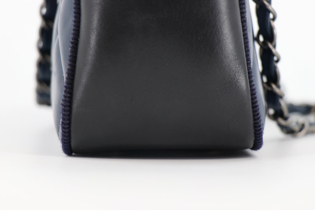 CHANEL Ballerine Camera Case Bag, Quilted Calfskin in Navy & Black 2015-2016
