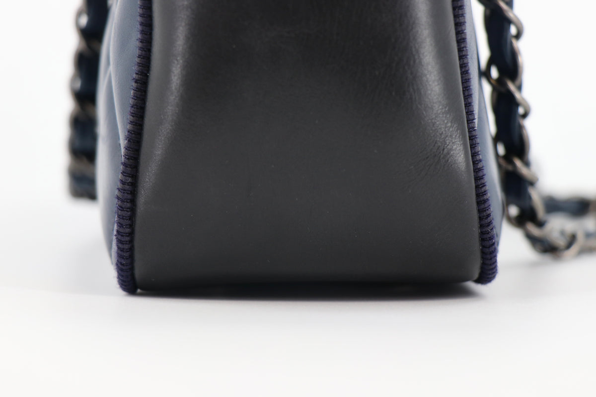 CHANEL Ballerine Camera Case Bag, Quilted Calfskin in Navy & Black 2015-2016