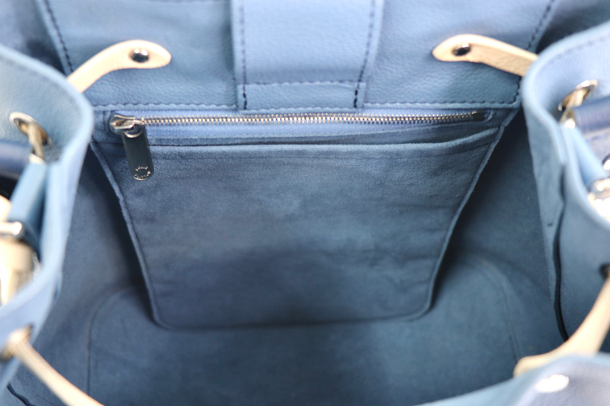 LOUIS VUITTON Lockme Bucket Bag in Blue Jean, Discontinued